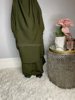 Load image into Gallery viewer, Girls Olive Two Piece Jilbaab
