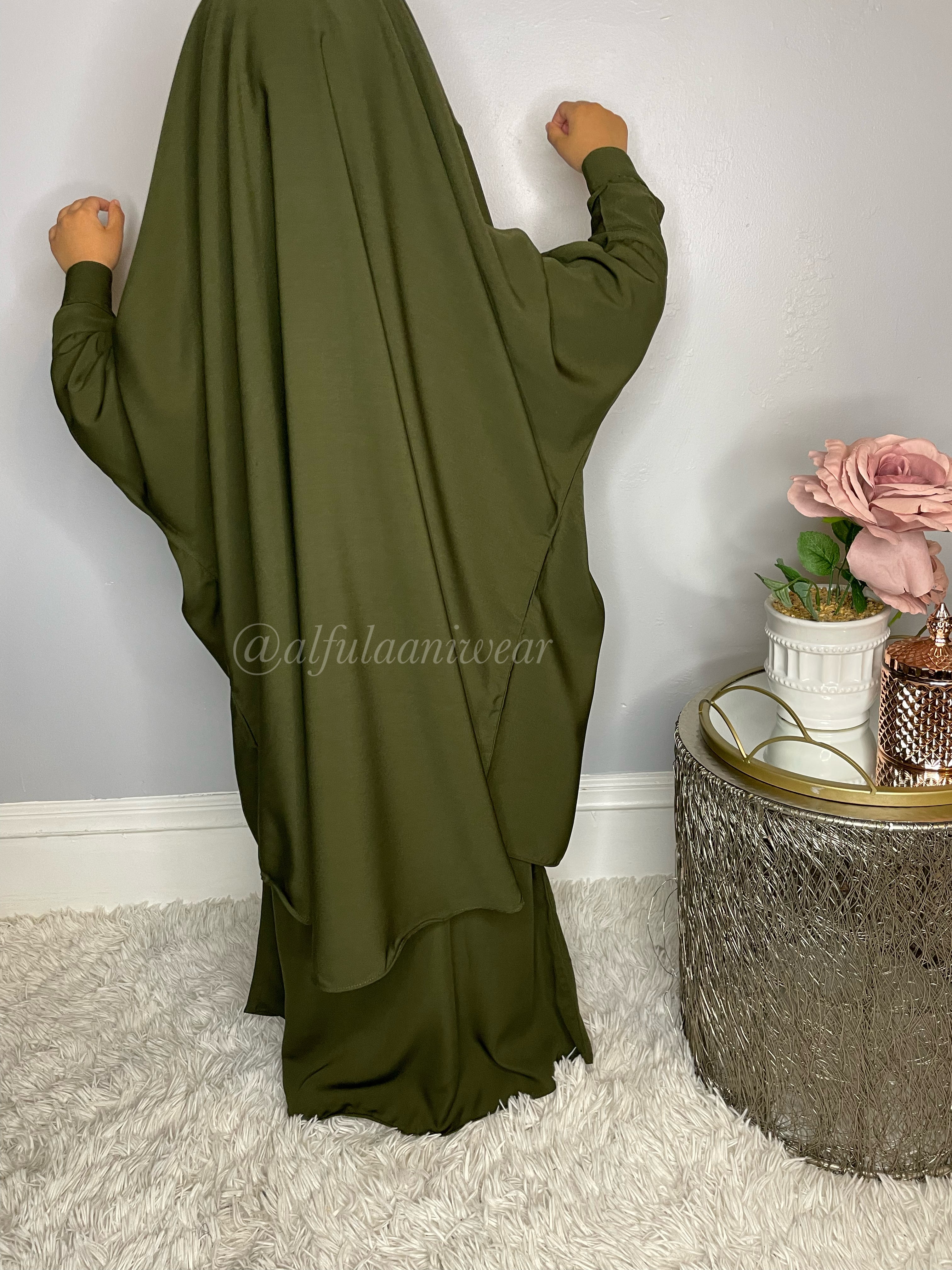 Girls Olive Two Piece Jilbaab