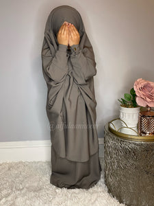 Girls Grey Two Piece Jilbaab